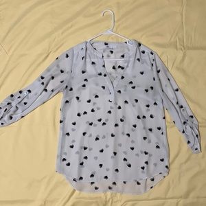 Black and white heart blouse